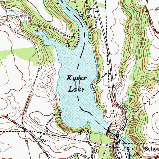 Topographic Map of Kyser Lake, NY