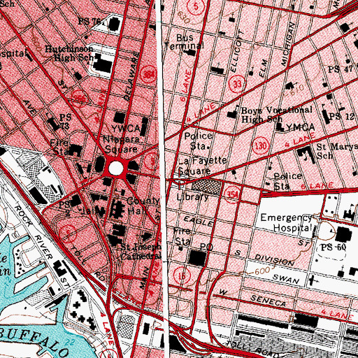 Topographic Map of La Fayette Square, NY