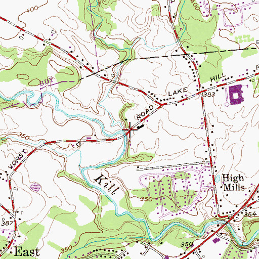 Topographic Map of La Rue Creek, NY