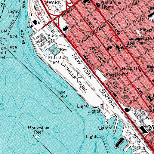 Topographic Map of La Salle Park, NY