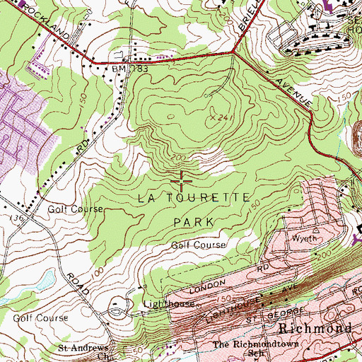 Topographic Map of La Tourette Park, NY