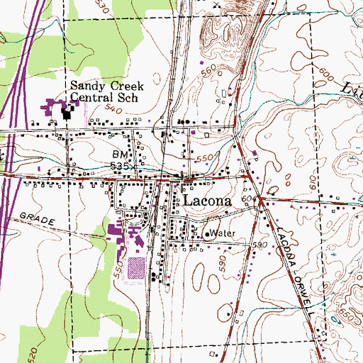 Topographic Map of Lacona, NY