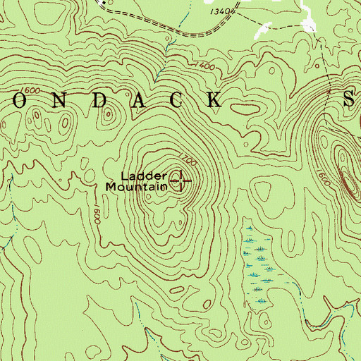 Topographic Map of Ladder Mountain, NY