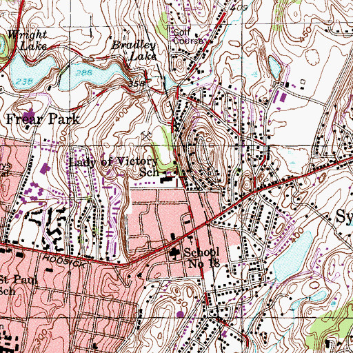Topographic Map of Our Lady of Victory School, NY