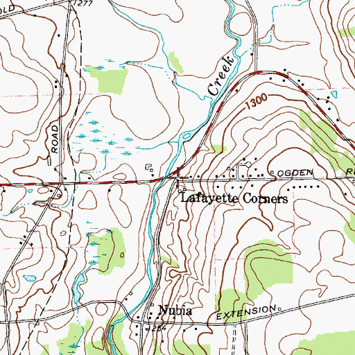 Topographic Map of Lafayette Corners, NY