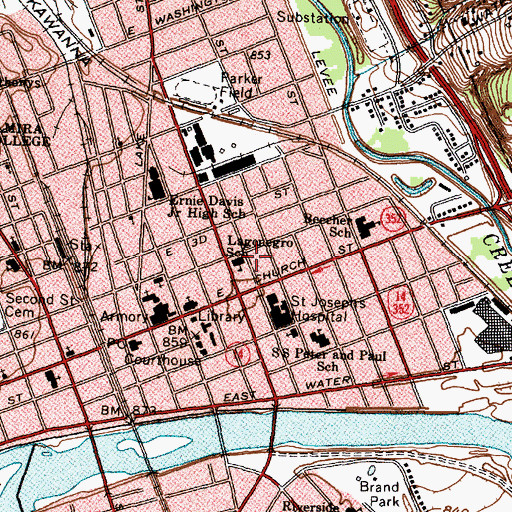 Topographic Map of Lagonegro School (historical), NY