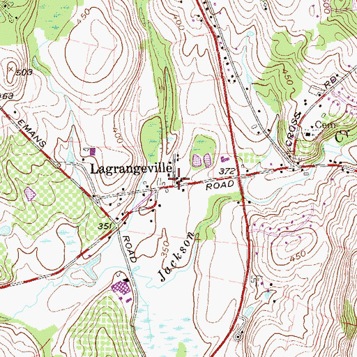Topographic Map of Lagrangeville, NY