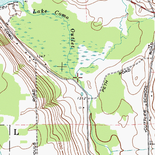 Topographic Map of Lake Como Outlet, NY