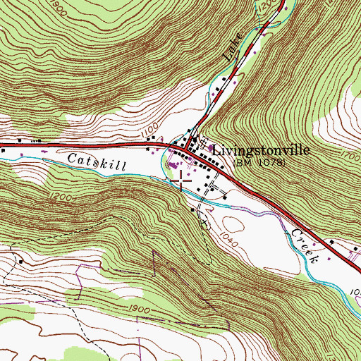 Topographic Map of Lake Creek, NY