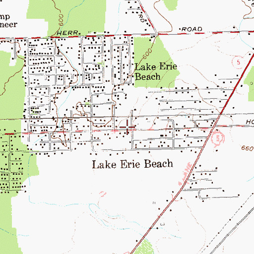Topographic Map of Lake Erie Beach, NY