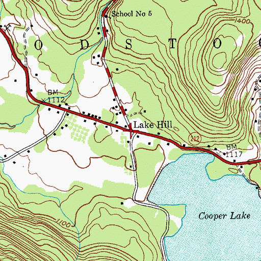 Topographic Map of Lake Hill, NY