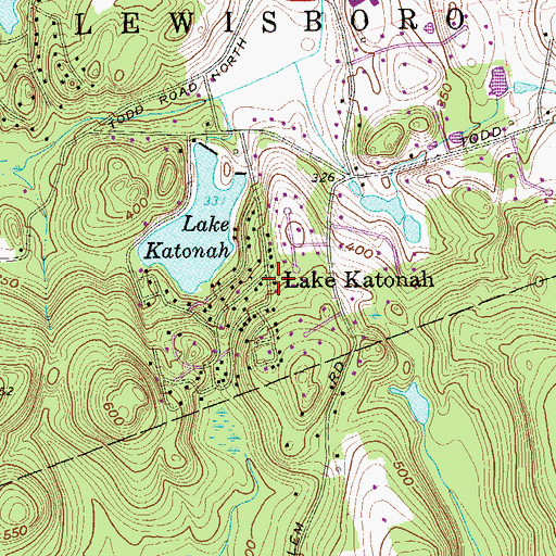 Topographic Map of Lake Katonah, NY