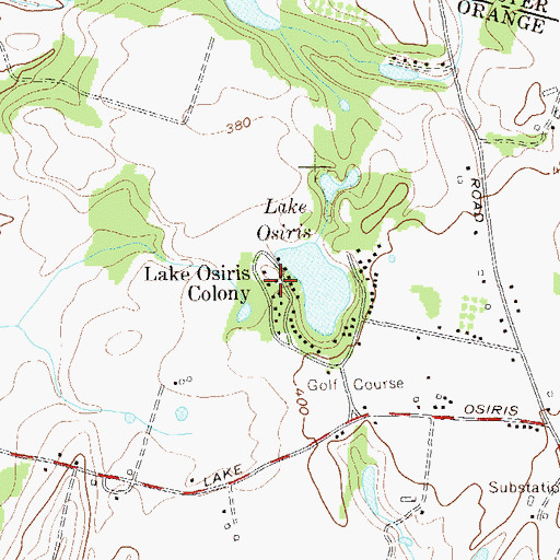 Topographic Map of Lake Osiris Colony, NY