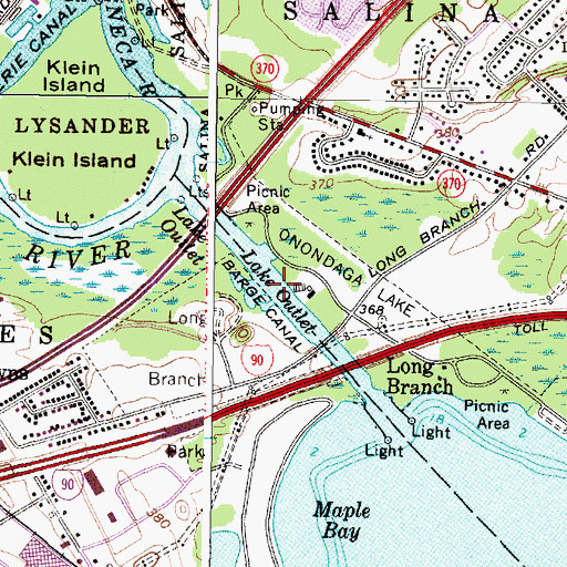 Topographic Map of Lake Outlet, NY