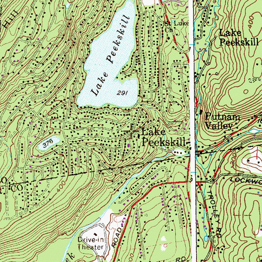 Topographic Map of Lake Peekskill, NY