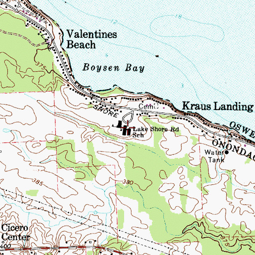 Topographic Map of Lakeshore Road Elementary School, NY