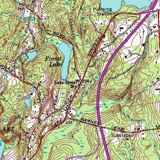 Topographic Map of Lake Street School, NY