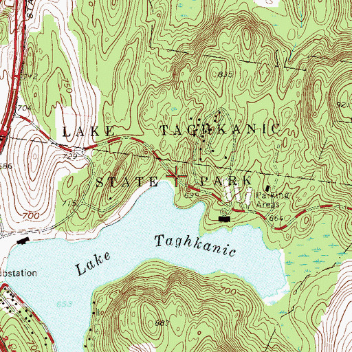 Topographic Map of Lake Taghkanic State Park, NY