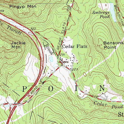 Topographic Map of Lake Tiorati Brook, NY