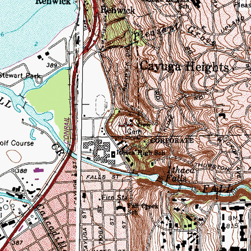 Topographic Map of Lake View Cemetery, NY