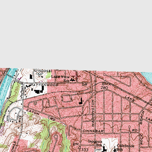 Topographic Map of Lake View School, NY
