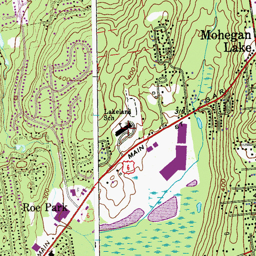 Topographic Map of Lakeland School, NY