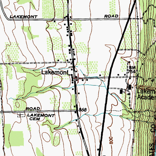 Topographic Map of Lakemont, NY