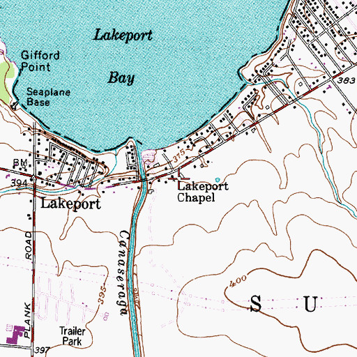 Topographic Map of Lakeport Chapel, NY