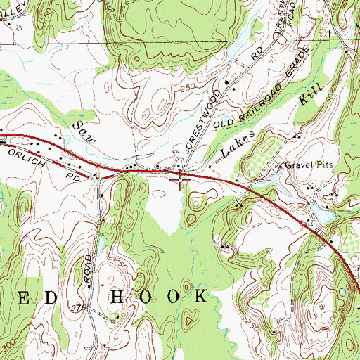 Topographic Map of Lakes Kill, NY