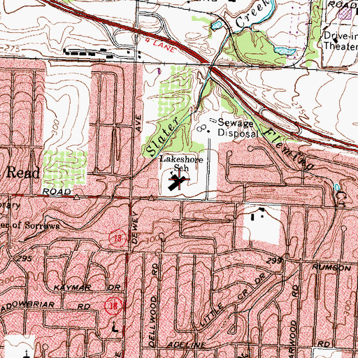 Topographic Map of Lakeshore Elementary School, NY