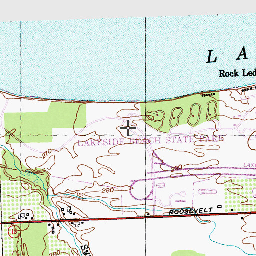Topographic Map of Lakeside Beach State Park, NY