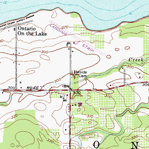 Topographic Map of Lakeside Cemetery, NY