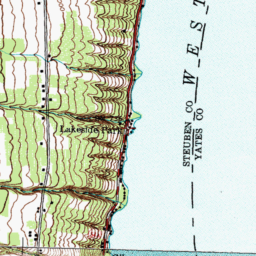 Topographic Map of Lakeside Park, NY