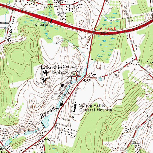 Topographic Map of Lakeside School, NY