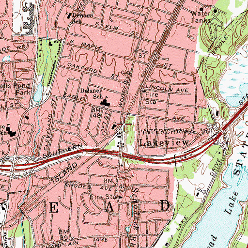 Topographic Map of Lakeview, NY