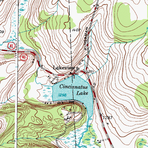 Topographic Map of Lakeview, NY