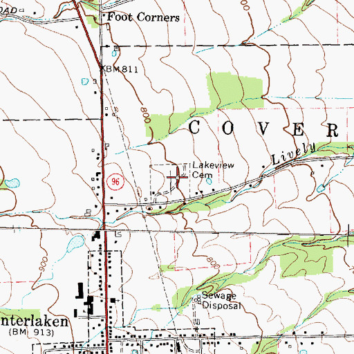 Topographic Map of Lakeview Cemetery, NY
