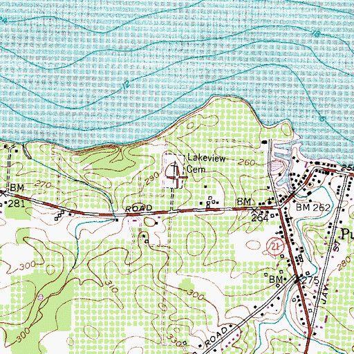 Topographic Map of Lakeview Cemetery, NY