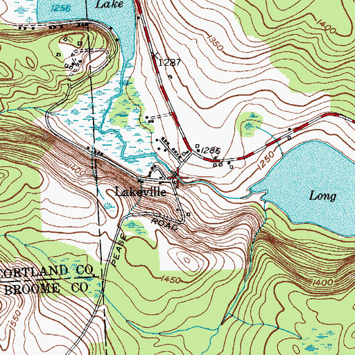 Topographic Map of Lakeville, NY