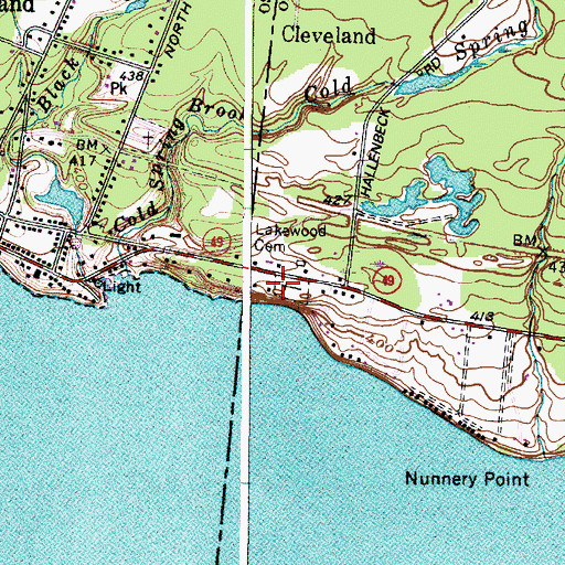 Topographic Map of Lakewood Cemetery, NY