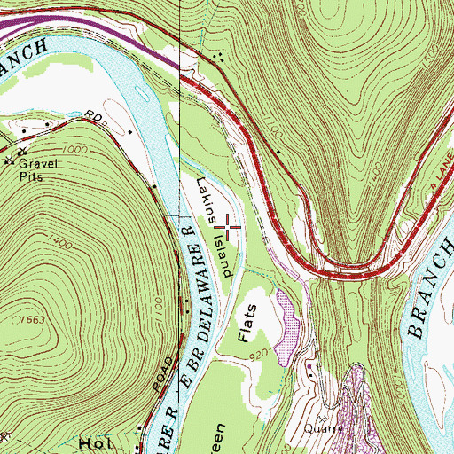 Topographic Map of Lakins Island, NY