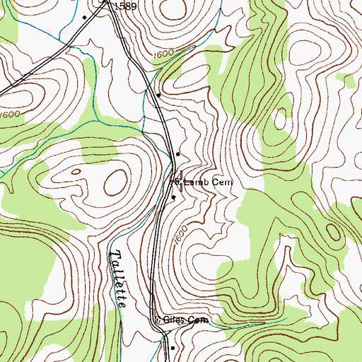 Topographic Map of Lamb Cemetery, NY