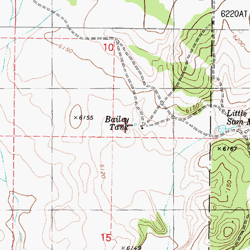 Topographic Map of Bailey Tank, AZ