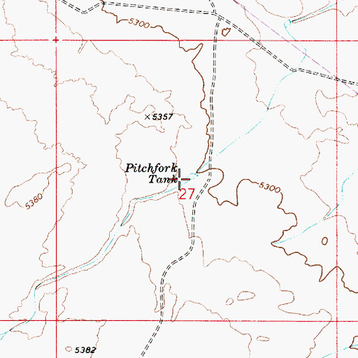 Topographic Map of Pitchfork Tank, AZ