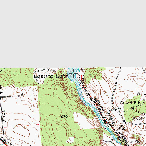 Topographic Map of Lamica Lake, NY