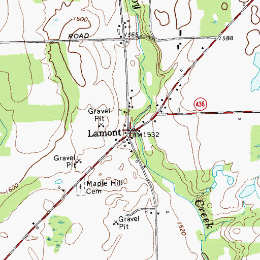 Topographic Map of Lamont, NY