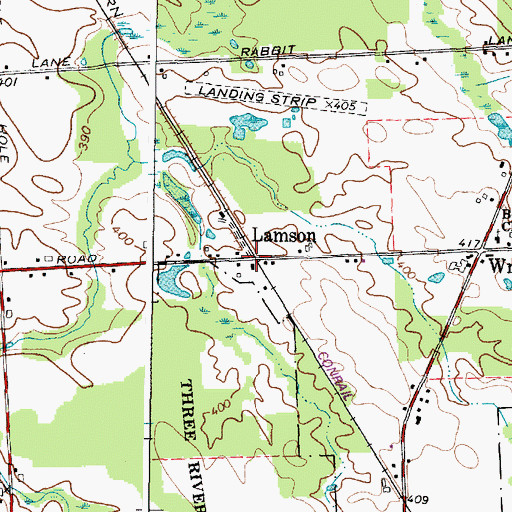 Topographic Map of Lamson, NY