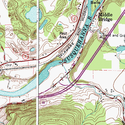 Topographic Map of Landers Creek, NY
