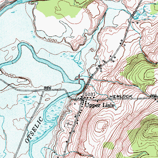 Topographic Map of Landers Creek, NY