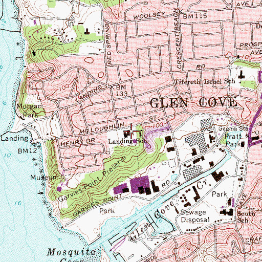 Topographic Map of Landing School, NY